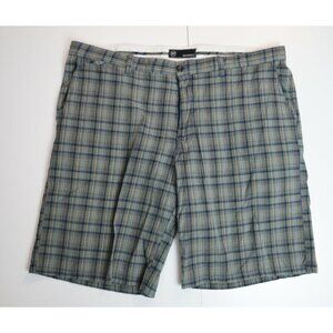 MEN'S BEIGE & BLUE PLAID BERMUDA SHORTS - WEATHERPROOF - SIZE 42